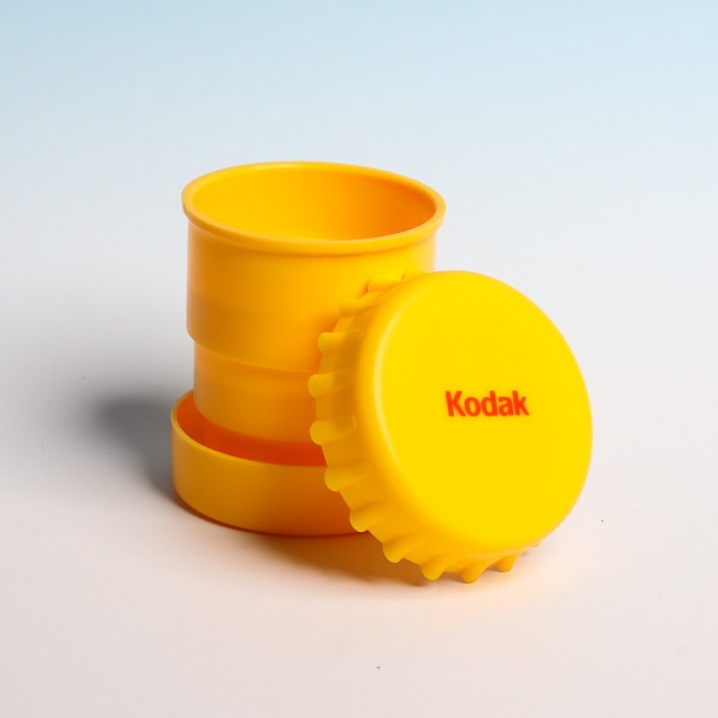 桑惠商号 1970s 美国 KODAK柯达 随身开罐器+折叠杯 啤酒随身组 - 开瓶器/开罐器 - 塑料 黄色