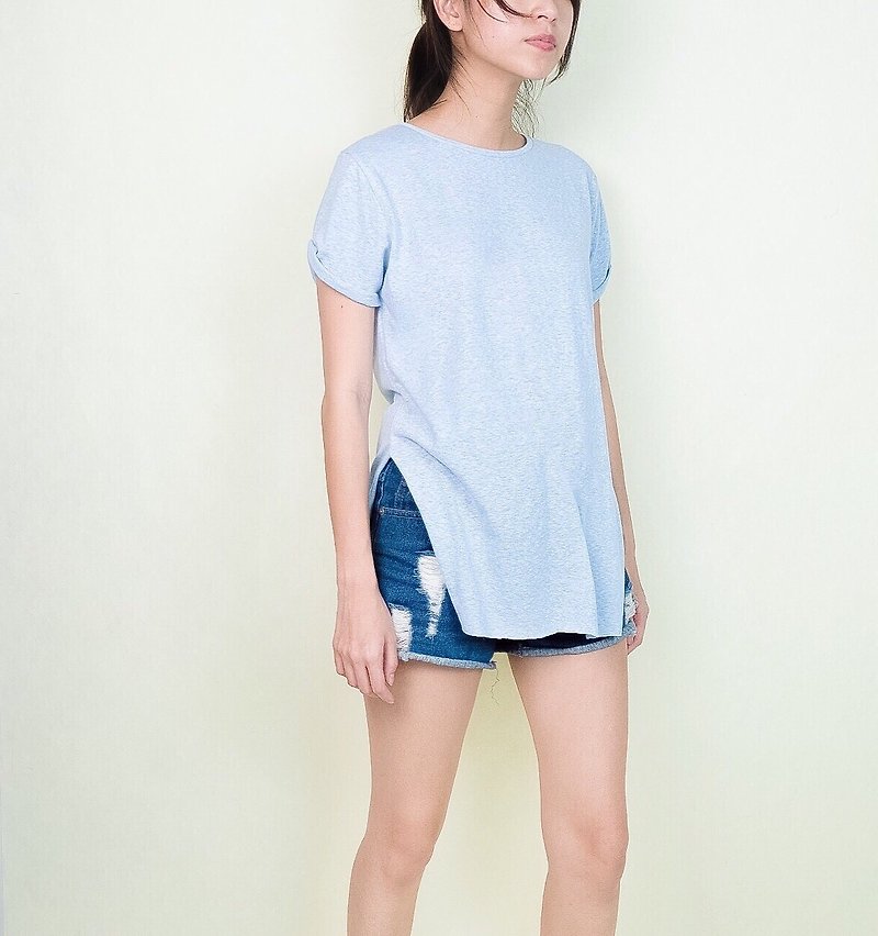 T-Shirt Side Slits - 女装 T 恤 - 棉．麻 多色