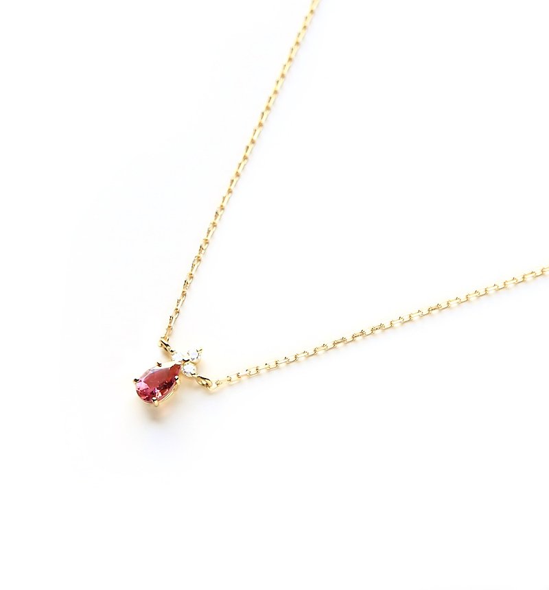 K18 ピンクトルマリン&ダイヤモンドのネックレス ~Ello Lilas~ 10月誕生石 - 项链 - 宝石 粉红色