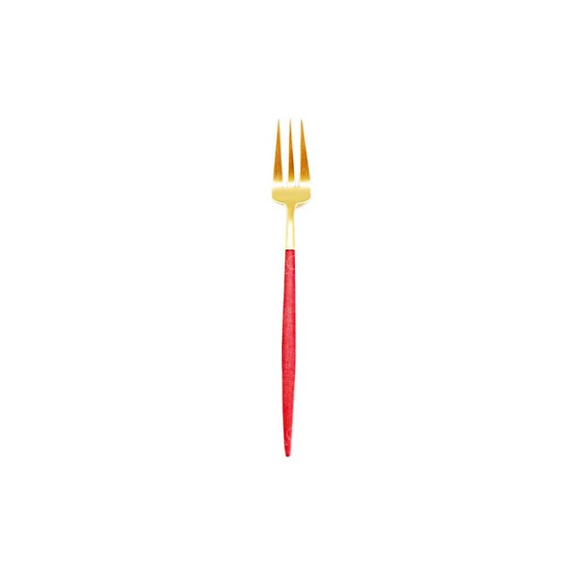 葡萄牙 Cutipol | GOA /  红金 17CM 水果三叉 - 餐刀/叉/匙组合 - 不锈钢 红色