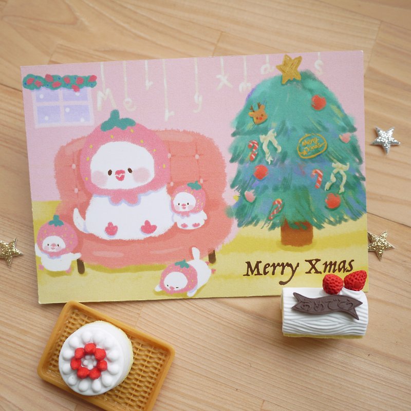 圣诞卡片 / 文鸟圣诞树 - 卡片/明信片 - 纸 粉红色