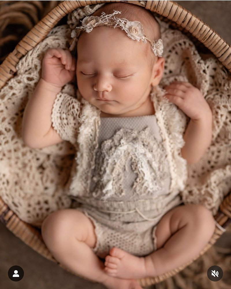 波西米亚女婴服装、波西米亚连身裤、新生儿蕾丝连身裤、新生儿摄影 - 婴儿饰品 - 其他材质 