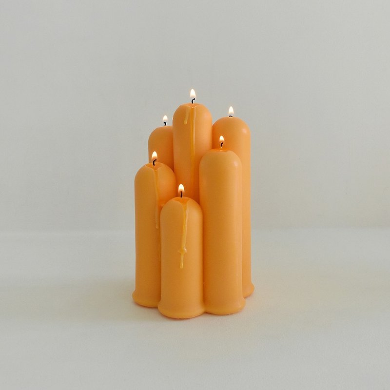 管棒蜡烛 - 橘色（佛手柑） - 蜡烛/烛台 - 环保材料 橘色