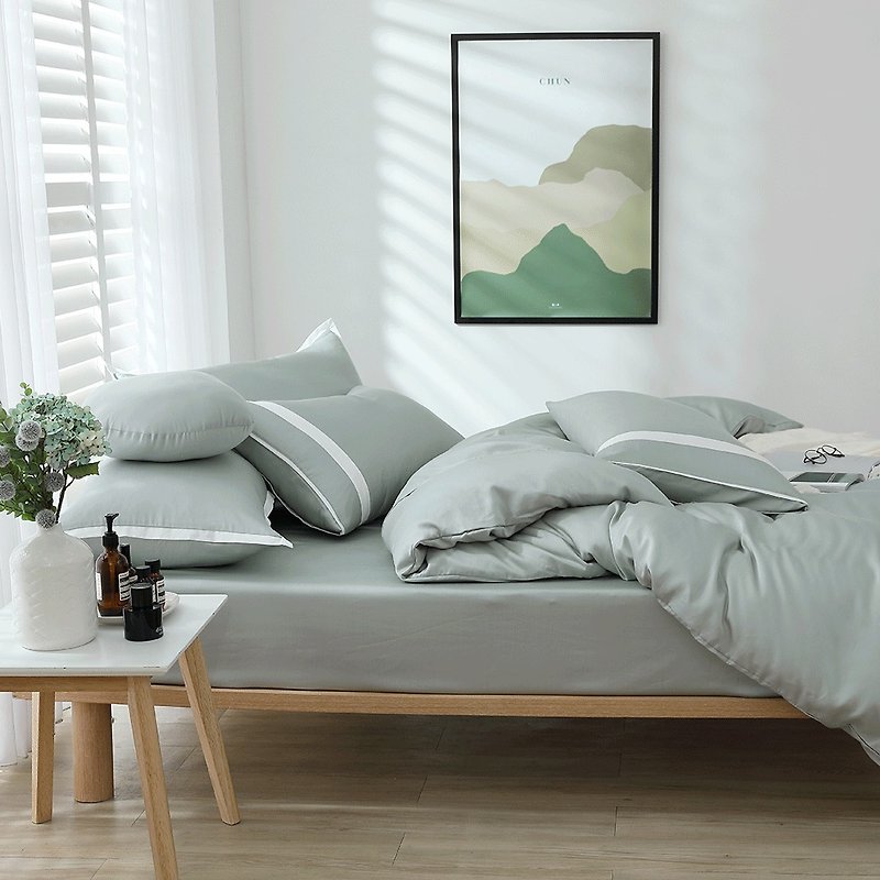 好关系 HAOKUANXI | 春日石绿-莱赛尔天丝床包枕套组 - 寝具 - 环保材料 绿色