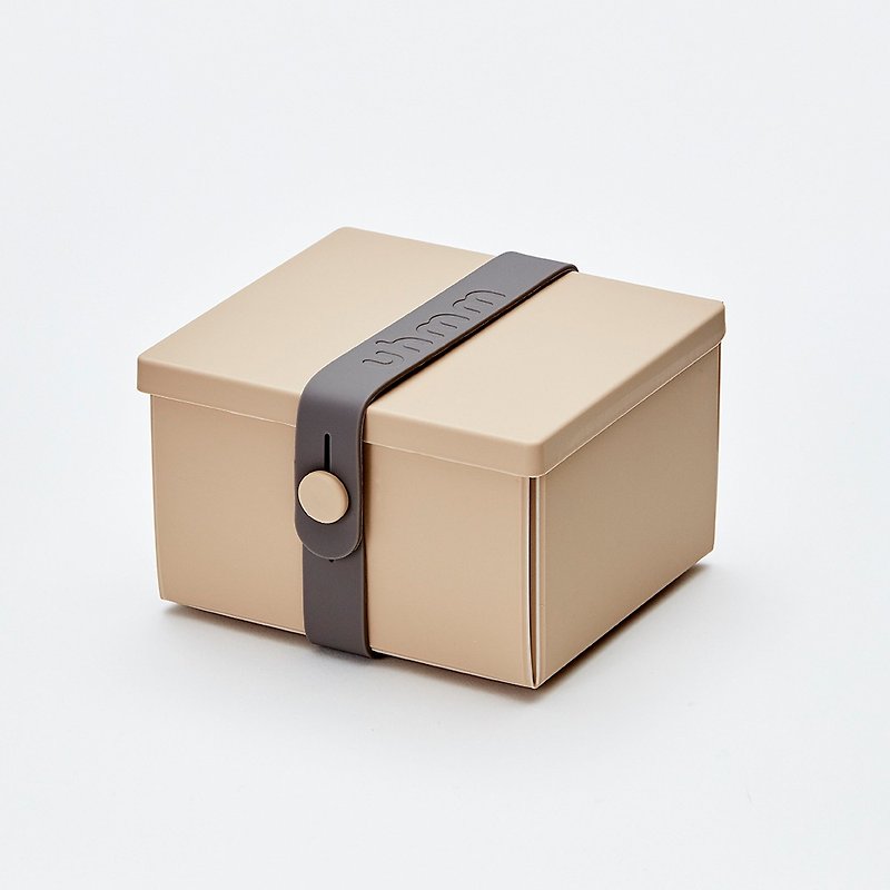 丹麦 uhmm - 环保折叠点心盒 (摩卡色餐盒 x 深灰色扣环)-840ml - 便当盒/饭盒 - 环保材料 卡其色