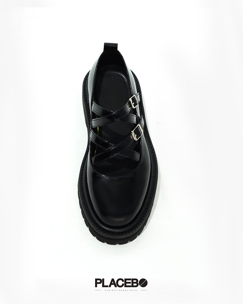 Classic 3 Cm Rubber Soles - 女款皮鞋 - 人造皮革 黑色
