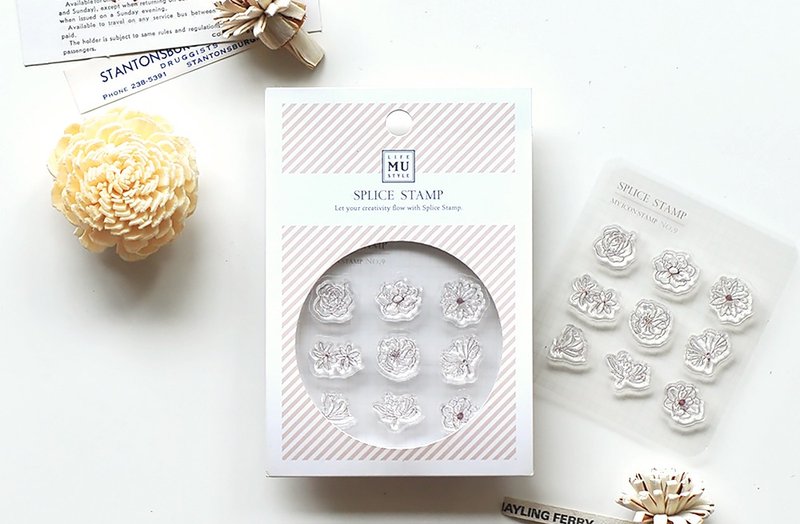 硅胶 印章/印台 透明 - 【My Icon Stamp】no.09-小花集 | 拼贴印章 水晶印章 花草章
