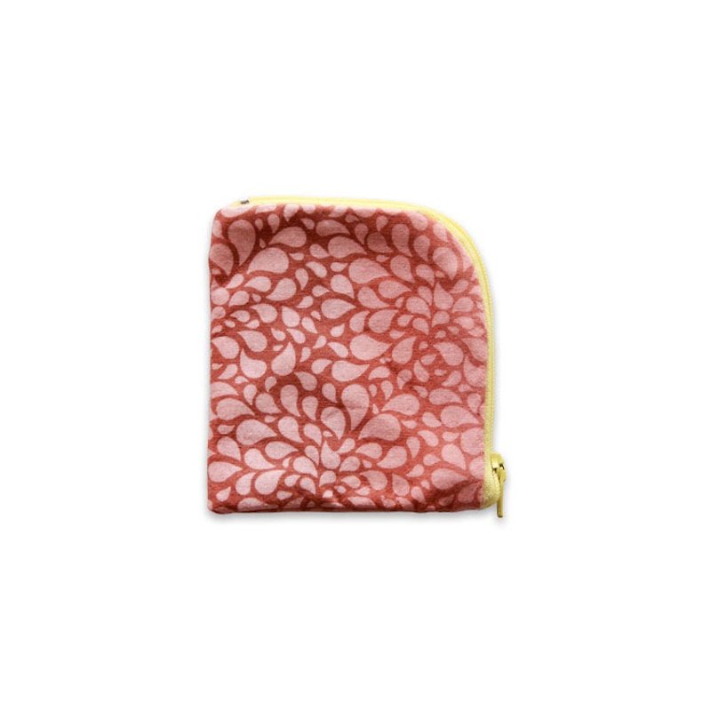 【傲角零钱包】-  棉布 花布 渐层 - 零钱包 - 棉．麻 粉红色