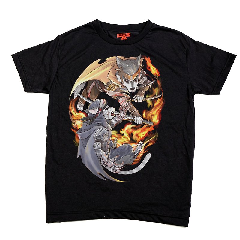 Ninja Dog VS Cat Chapter One T-shirt - 男装上衣/T 恤 - 其他材质 黑色