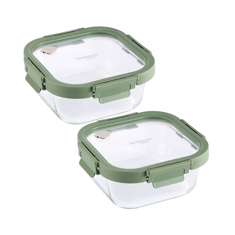 【康宁餐具】SNAPWARE全可拆玻璃保鲜盒800ml两入组 - 便当盒/饭盒 - 玻璃 透明