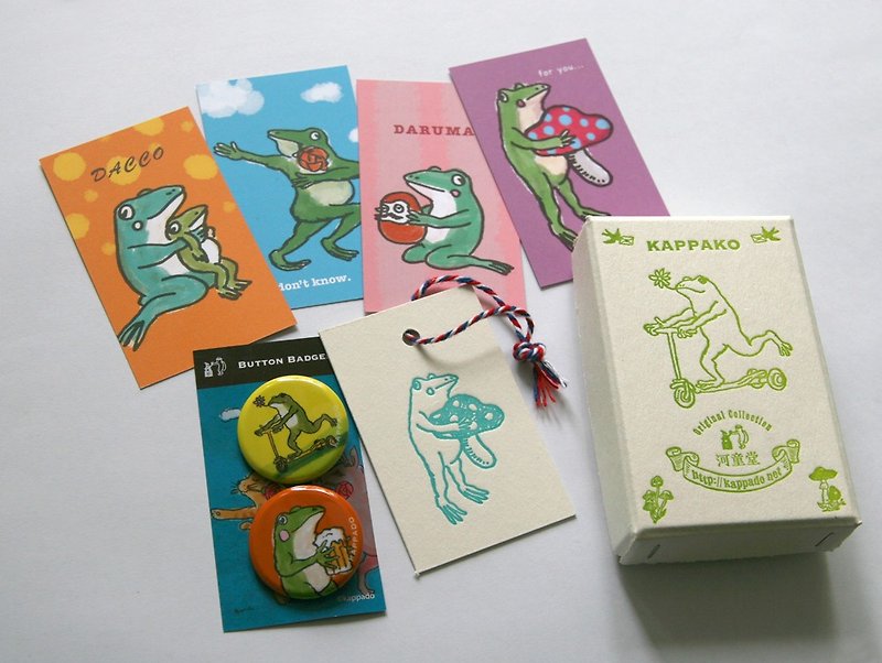 活版印刷　青蛙グッズセット - 卡片/明信片 - 纸 粉红色