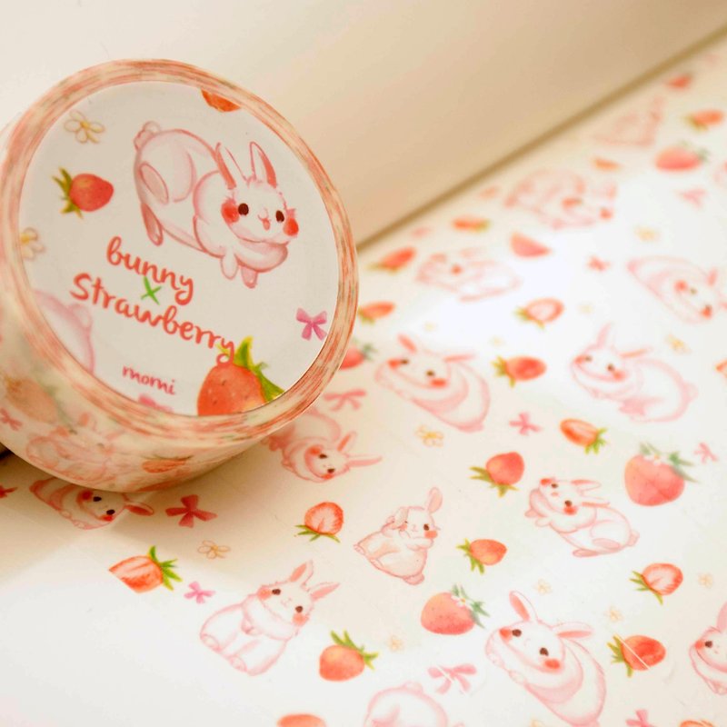 纸胶带*Strawberry x bunny(草莓x兔兔) - 纸胶带 - 纸 红色