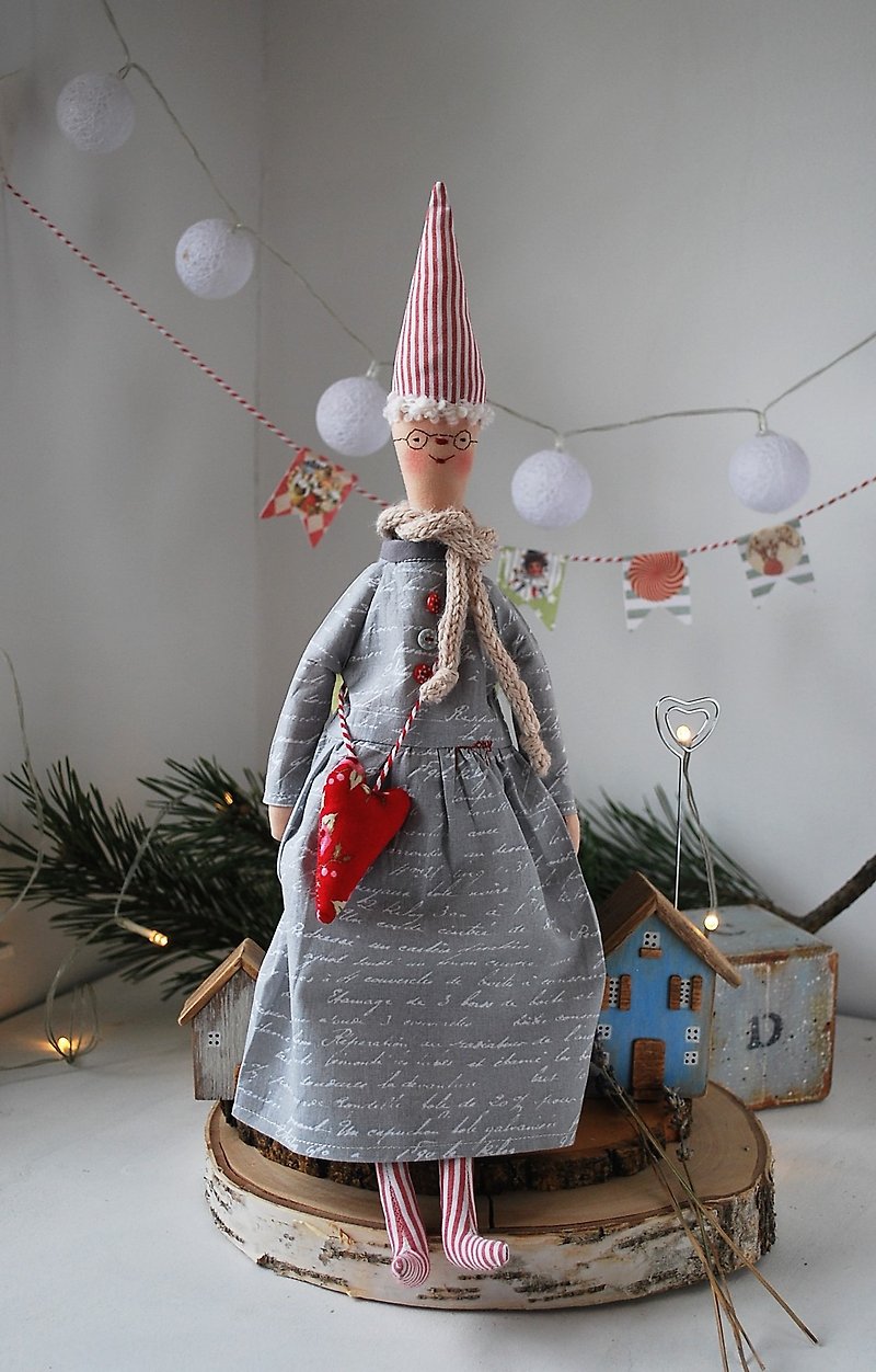 蒂尔达娃娃精灵圣诞老人手工原始娃娃圣诞斯堪的纳维亚家居装饰 - 玩偶/公仔 - 棉．麻 多色