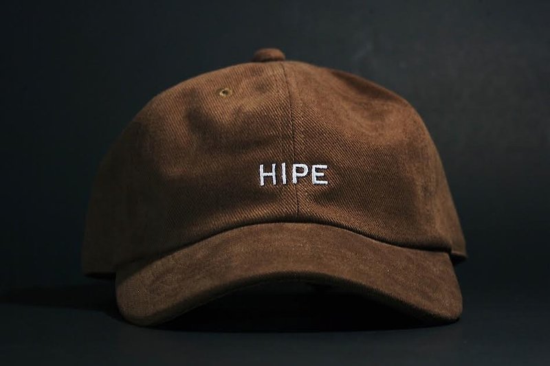 brown short visor cap - 帽子 - 棉．麻 咖啡色