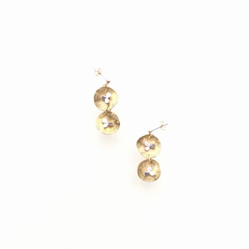 其他金属 耳环/耳夹 - Brass and mosaic mix earrings Mimosa 4
