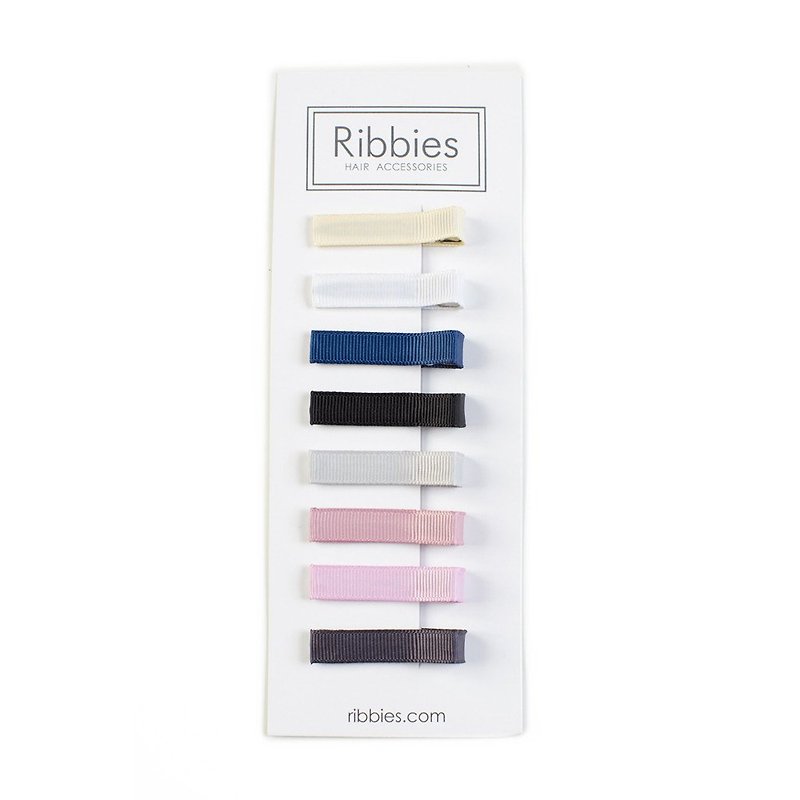 英国Ribbies 经典中性单色发夹8入组 - 发饰 - 聚酯纤维 