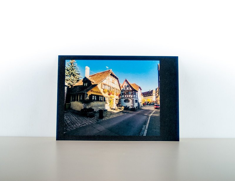 摄影明信片 | 斜阳下的街景, 陶伯河畔的罗腾堡, 德国 - 卡片/明信片 - 纸 多色