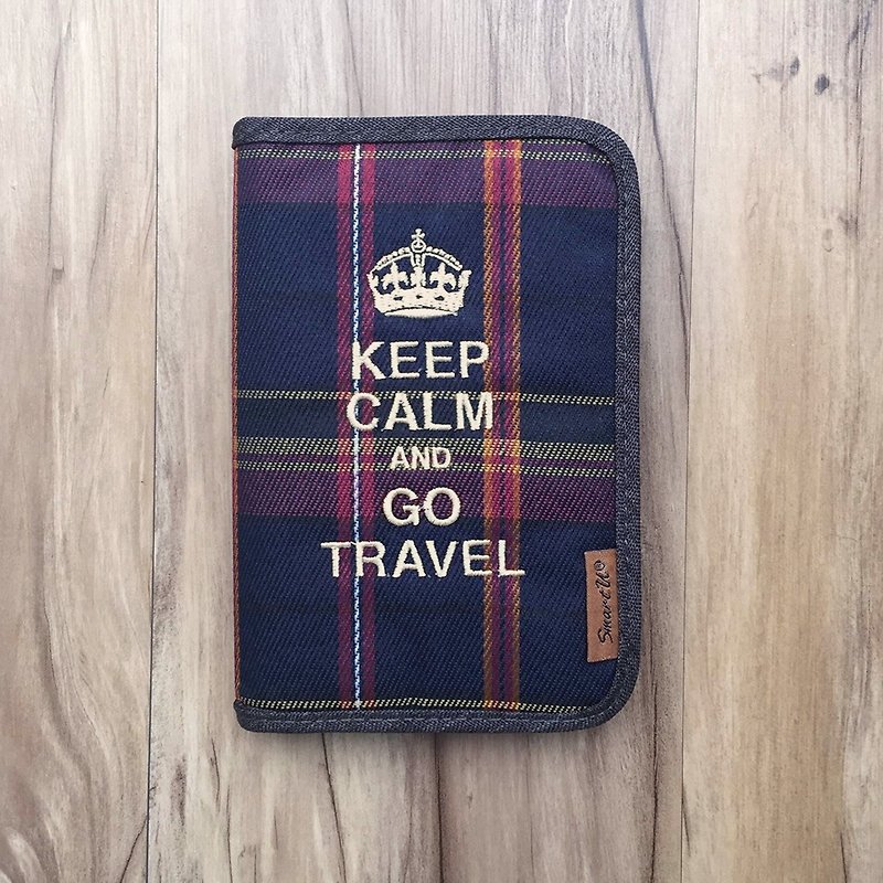 英伦风蓝红格护照夹 - 护照夹/护照套 - 聚酯纤维 蓝色