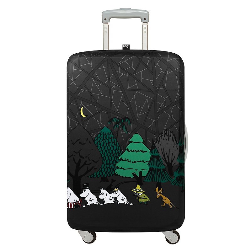 LOQI 行李箱外套／Moomin 森林【M号】 - 行李箱/行李箱保护套 - 聚酯纤维 灰色