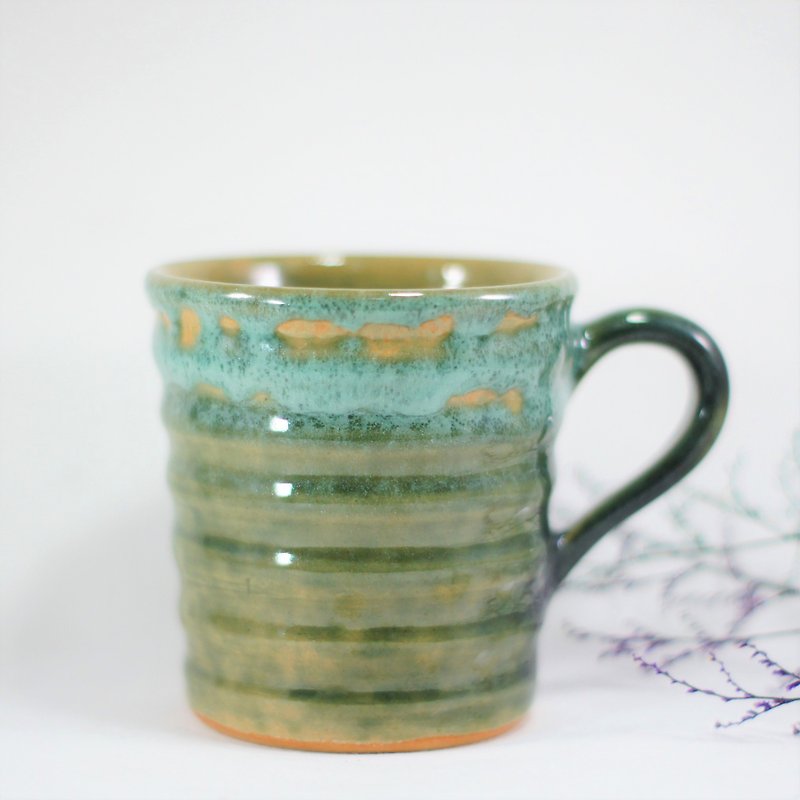 海草绿波浪杯,咖啡杯,茶杯,水杯,马克杯-容量约270ml - 咖啡杯/马克杯 - 陶 紫色