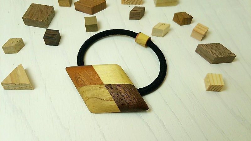 《リニューアル》寄木のヘアゴム③ - 发饰 - 木头 咖啡色