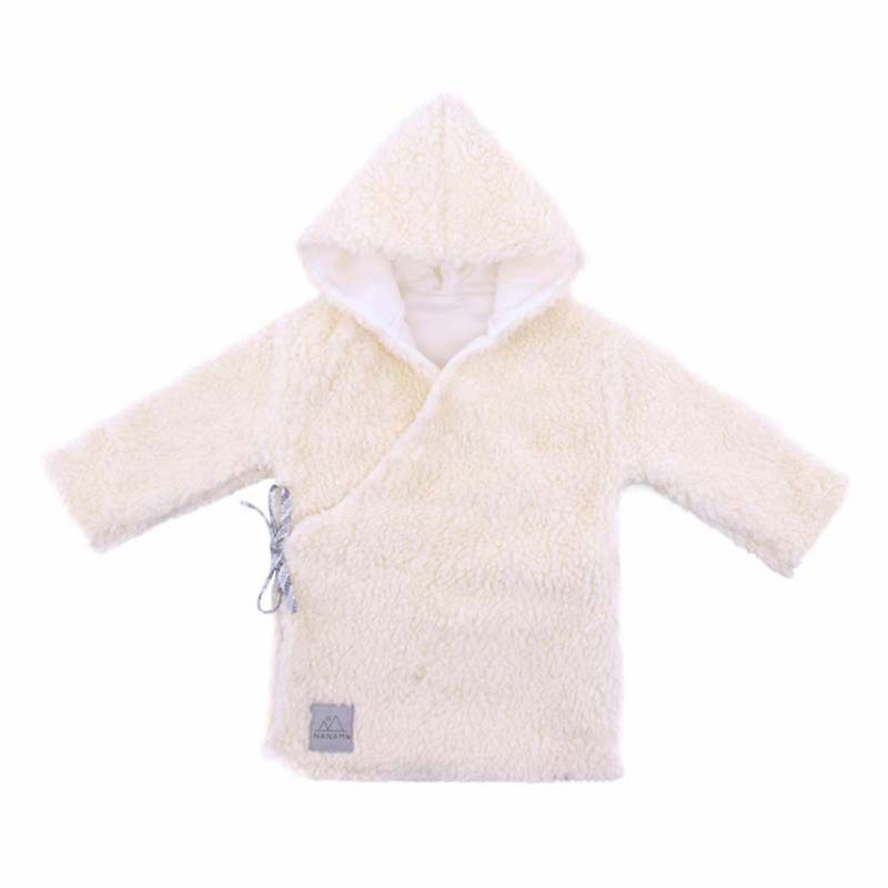 荷兰 Nanami 因纽特毛毛系列-宝宝绑带外套 - 居家服/睡衣 - 棉．麻 白色