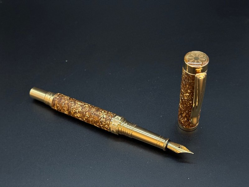 DK51-02 金色闪光手工钢笔 - 钢笔 - 24k 金 