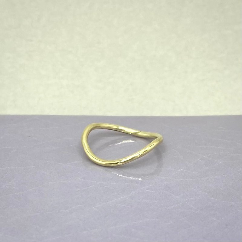 ゆるやかな波のゴールドリング(k10 1.5mm) - 戒指 - 其他金属 金色