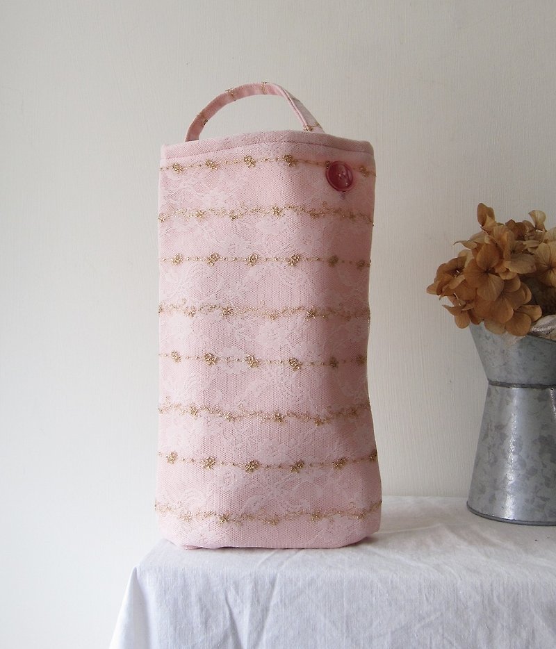 粉金刺绣蕾丝水壶袋 - 随行杯提袋/水壶袋 - 其他人造纤维 