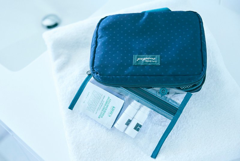 轻旅行必备★ TRAVO 1.5 三折盥洗袋 - 点点蓝 - 化妆包/杂物包 - 其他材质 蓝色