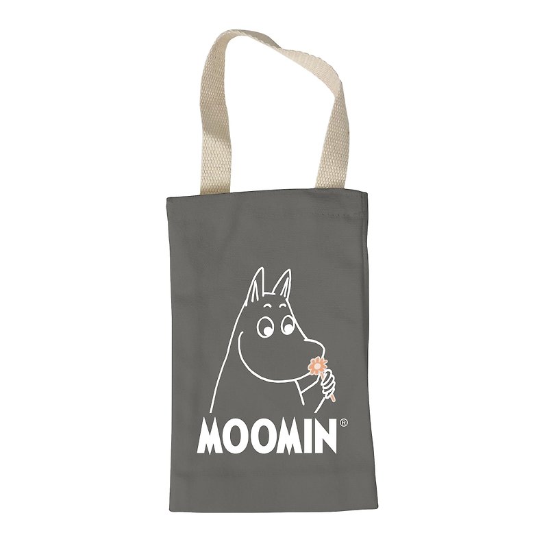 Moomin噜噜米授权-水壶袋(灰),AE06 - 随行杯提袋/水壶袋 - 棉．麻 灰色