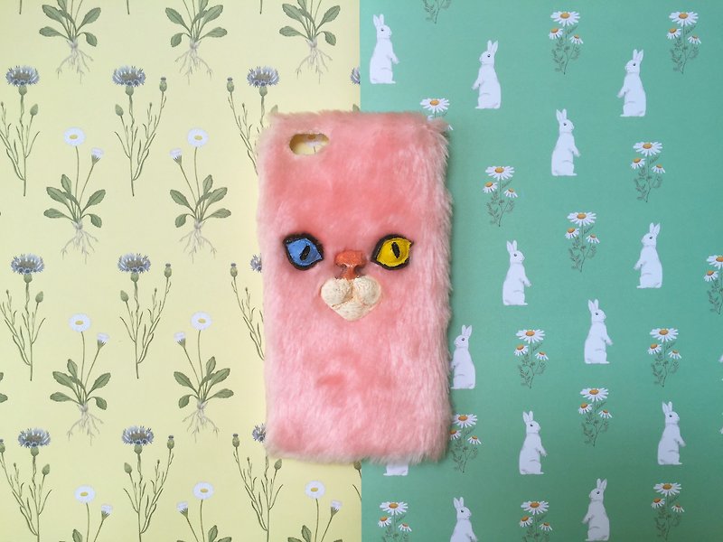 毛绒绒手机壳-粉色猫咪 - 平板/电脑保护壳 - 其他材质 粉红色