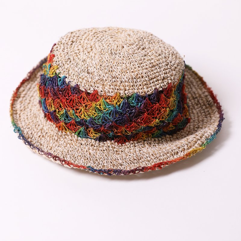 棉麻针织圆帽 | 彩虹 |公平贸易