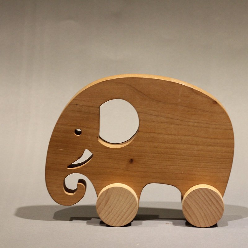 大象滚轮玩具 - 摆饰 - 木头 卡其色