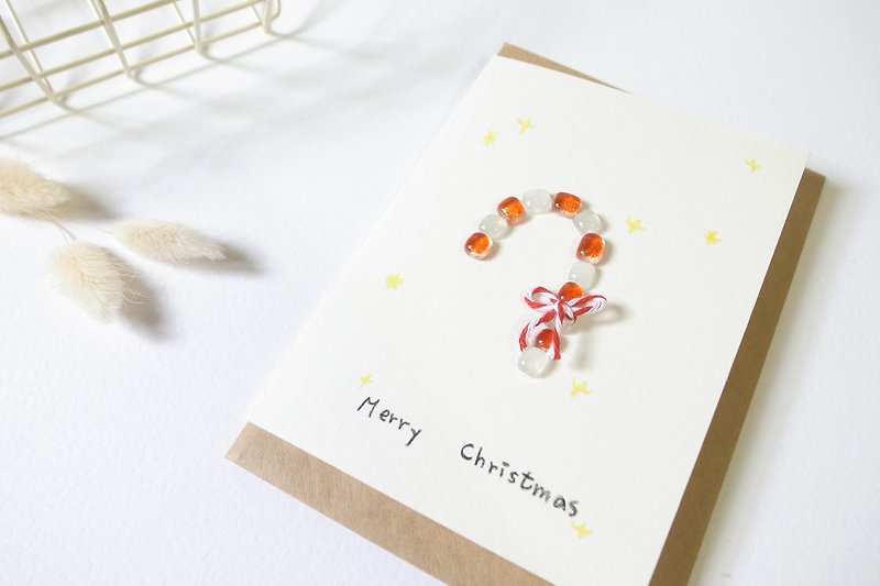 Highlight 还来-圣诞拐杖玻璃小物卡片 - 卡片/明信片 - 纸 红色