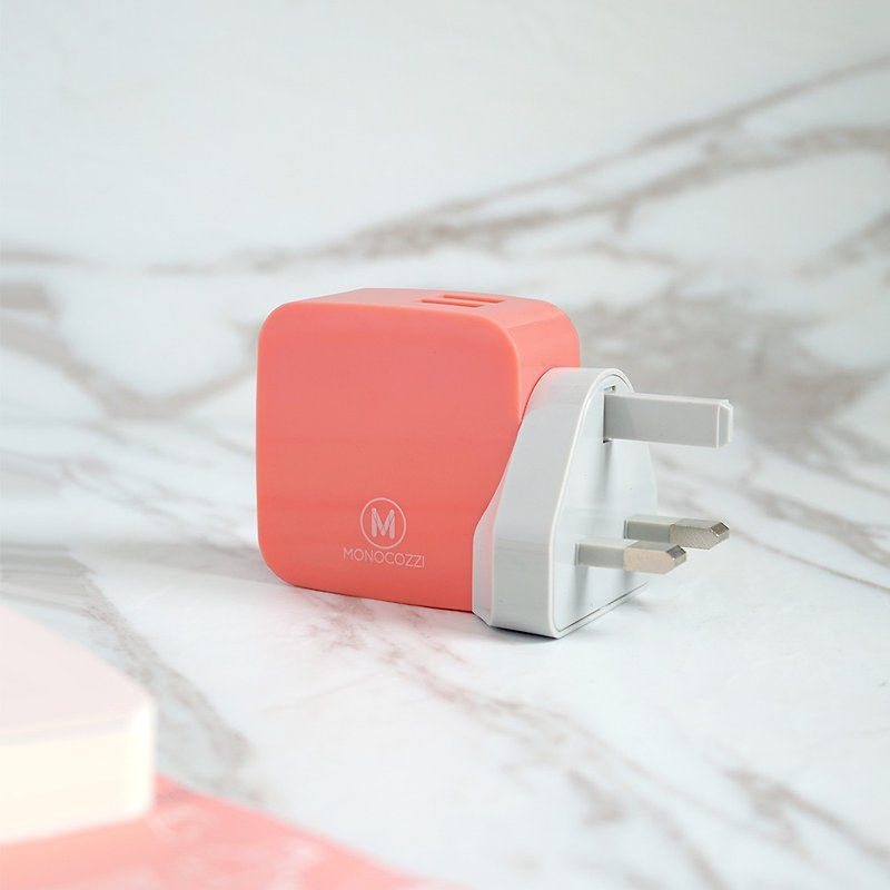 SMIGHTY | 高效能充电转换座双USB4.8A输出多国通用- 珊瑚色 - 其他 - 塑料 红色