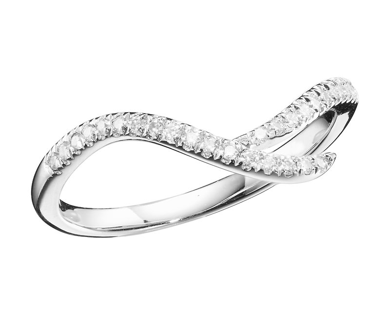 密钉镶钻石14k白金结婚戒指 非传统植物戒指 另类树枝形求婚戒指