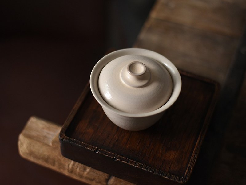 脂白釉 纯手工 手艺人制造 日式粉影器 气质盖碗 功夫茶利器