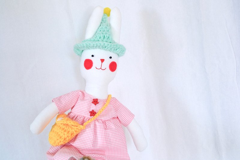 Handmade doll : Mrs.rabbit - 玩偶/公仔 - 棉．麻 粉红色