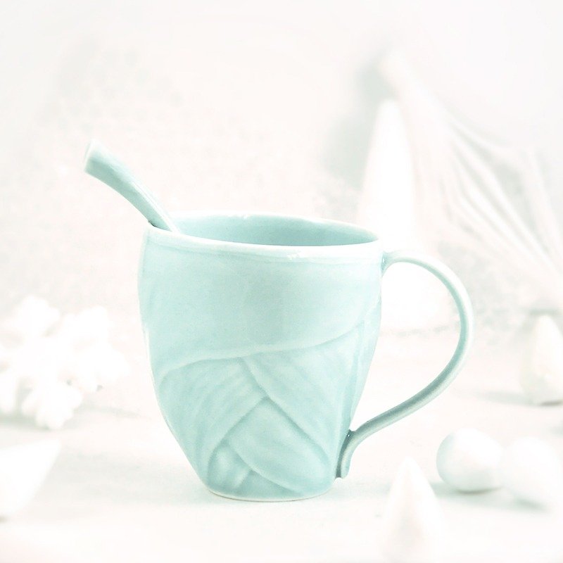 冬寻-青瓷 - 咖啡杯/马克杯 - 瓷 蓝色