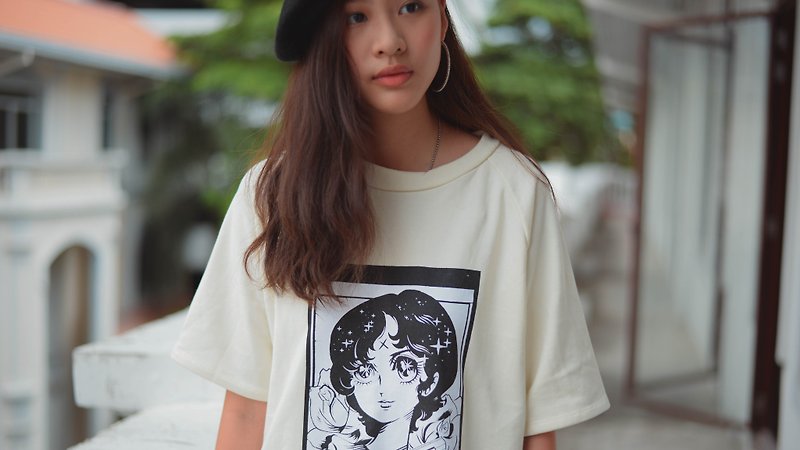 Highestjump manga t-shirt (white) - 女装 T 恤 - 棉．麻 白色