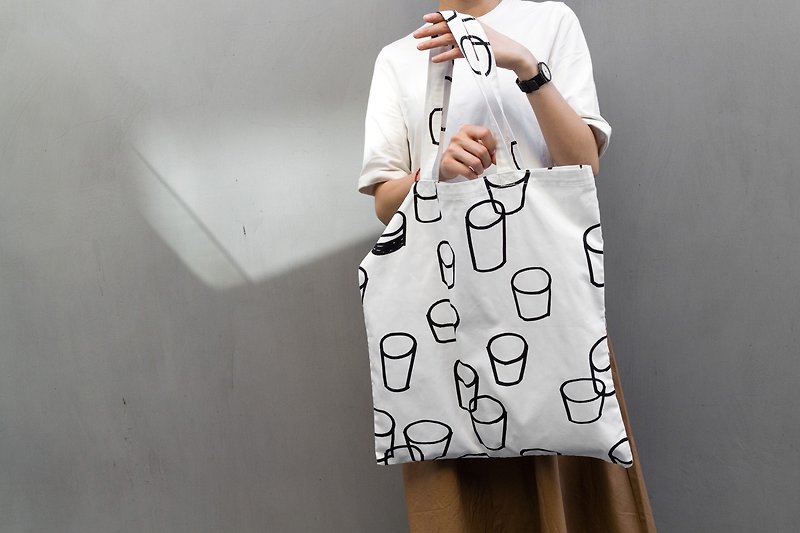 tote bag / glassdot - 手提包/手提袋 - 棉．麻 白色