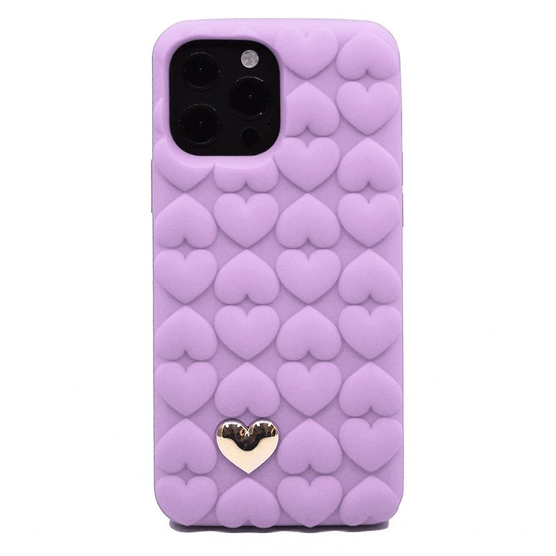 【Candies】iPhone 13 Pro Max - 心心相印手机壳(紫) - 手机壳/手机套 - 硅胶 紫色