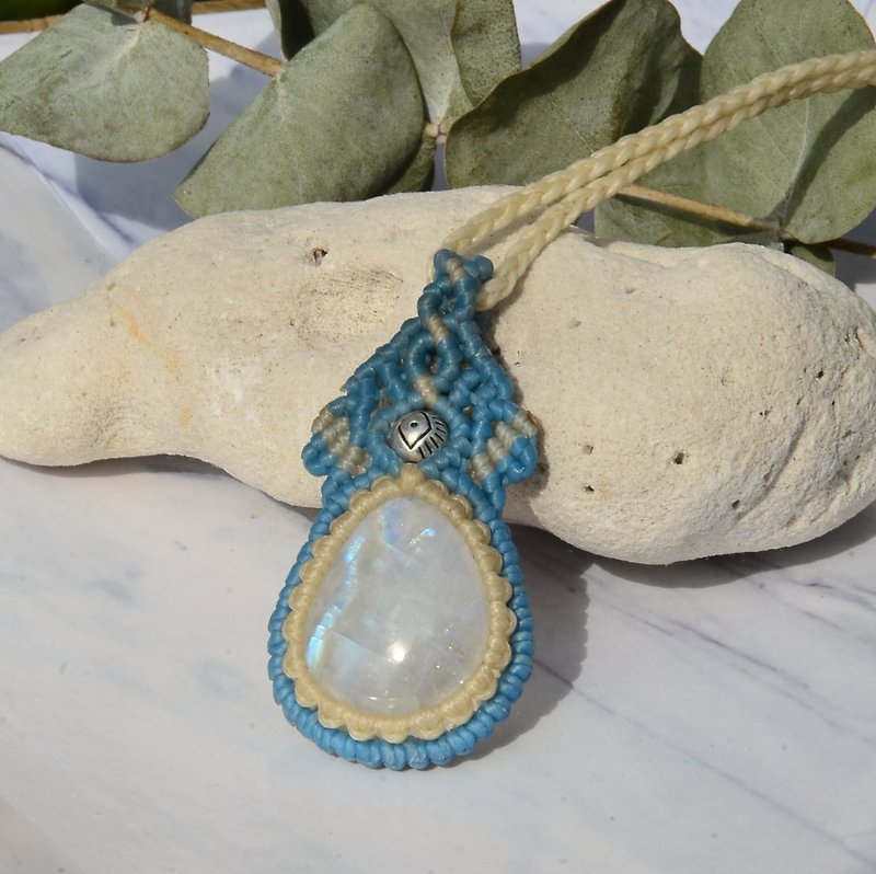 宝石 项链 白色 - 【定制化礼物】天然水晶月光石花边编织项链