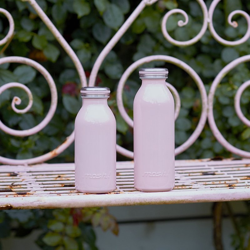 日本Mosh! 牛奶系保温保冷瓶-450ml (蜜桃粉) - 保温瓶/保温杯 - 不锈钢 粉红色