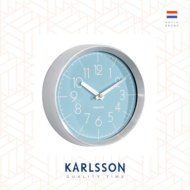 Karlsson, Wall clock Convex glass blue凸玻璃铝框挂钟(蓝) - 时钟/闹钟 - 其他金属 蓝色