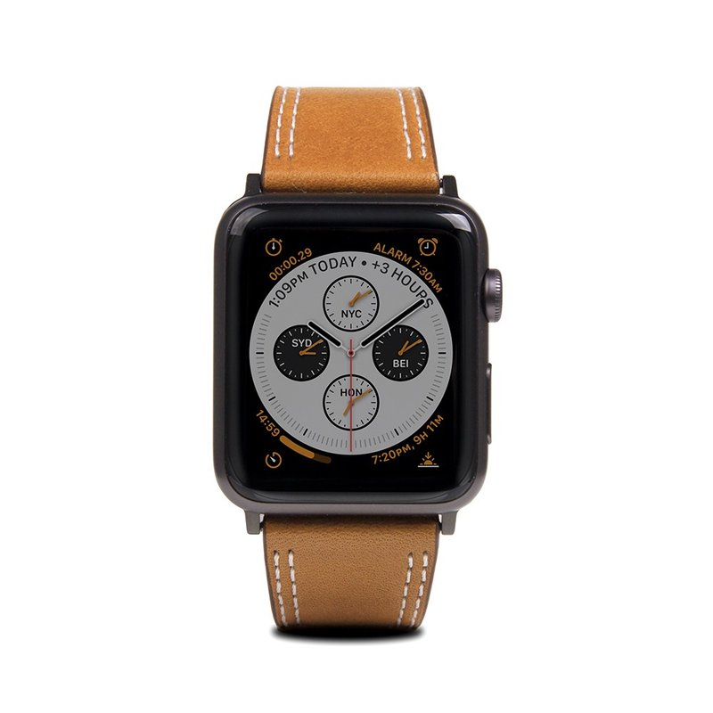 SLG Design Apple Watch 42mm/44mm D+ ITL 双车线复古真皮表带 - 其他 - 尼龙 多色