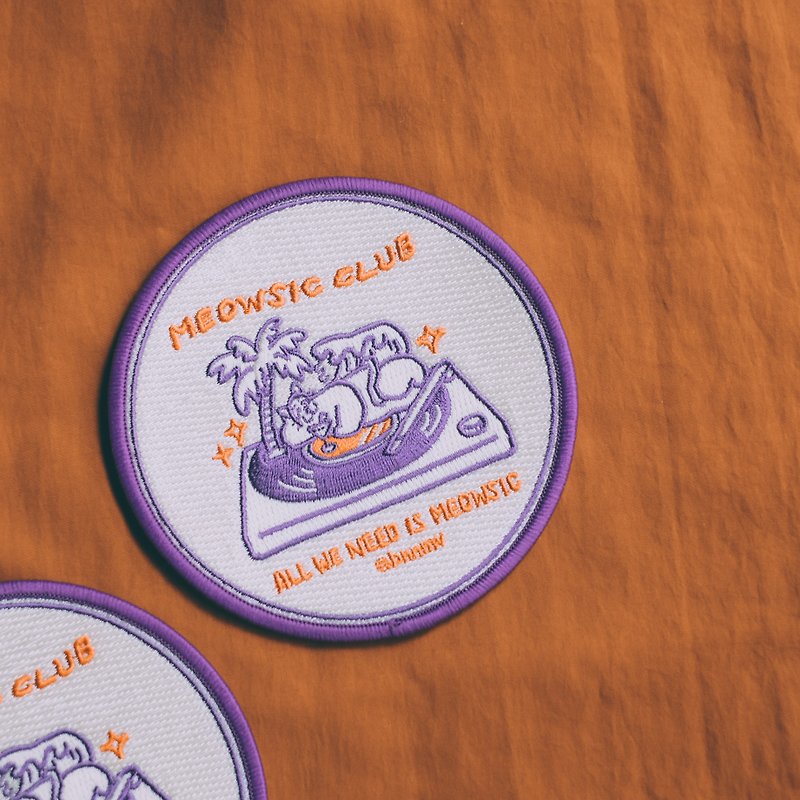 MEOWSIC CLUB 复古刺绣杯垫 - 杯垫 - 绣线 紫色