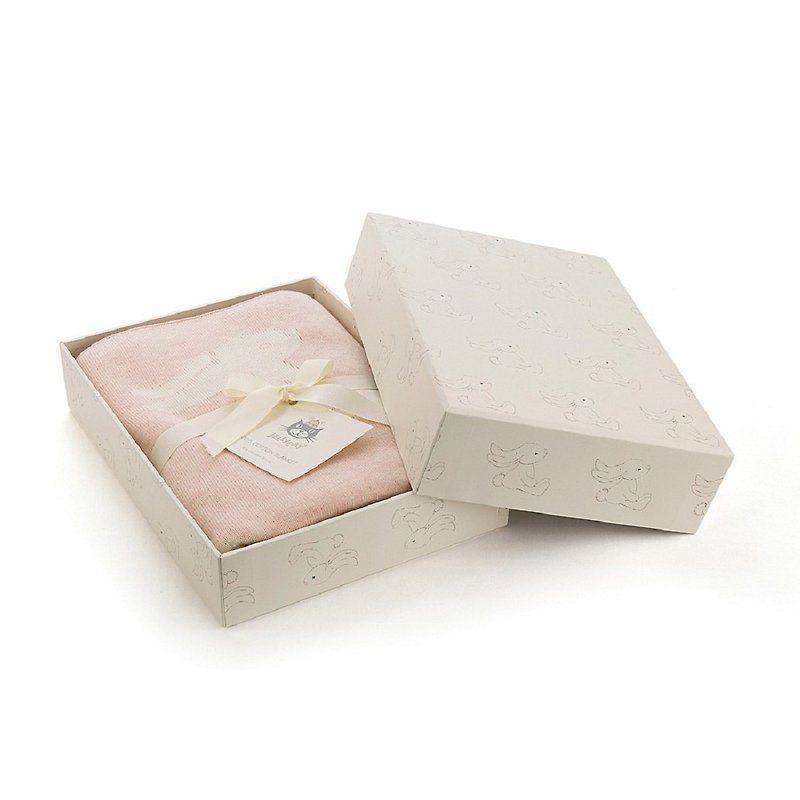 弥月礼盒 Bashful Pink Bunny 宝贝粉兔纯棉安抚毯礼盒 - 满月礼盒 - 聚酯纤维 粉红色