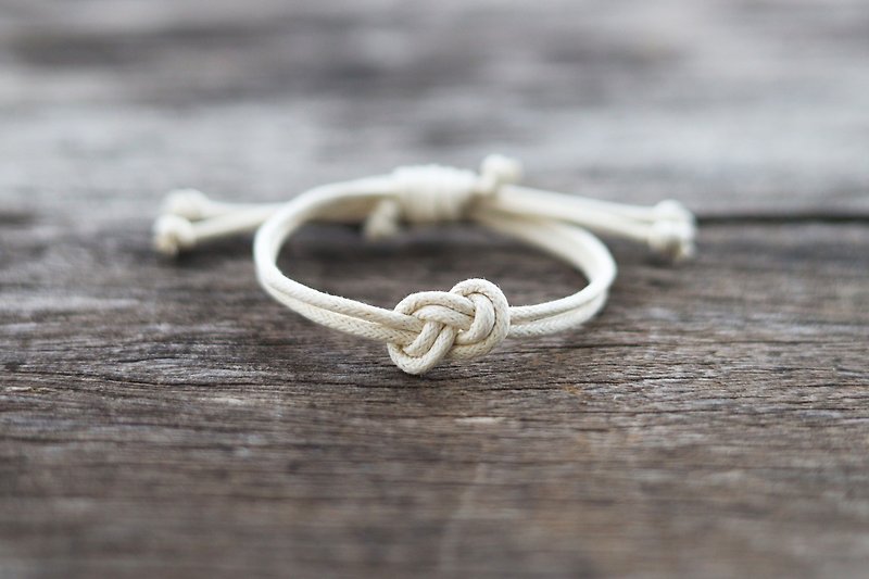 White infinity adjustable bracelet - 手链/手环 - 其他材质 白色